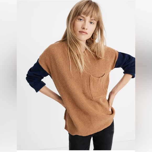 Madewell Sweaters - Madewell Thompson Pocket Pullover Sweater in Colorblock